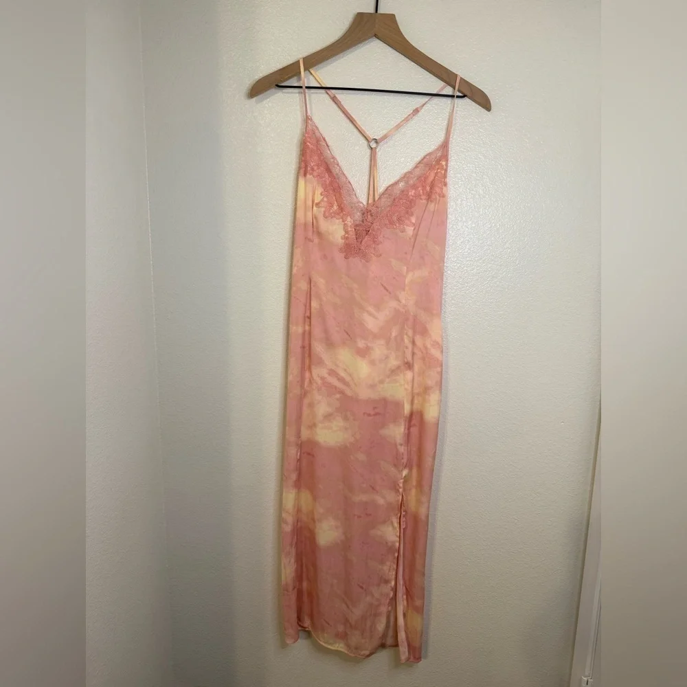 NEW Free People Chasing Shadow Tie Dye Slip Dress Midi Medium